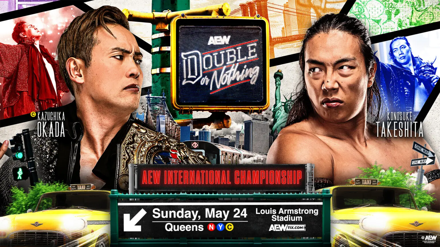 Konosuke Takeshita vs. Kazuchika Okada Officially Set for AEW Double Or Nothing
