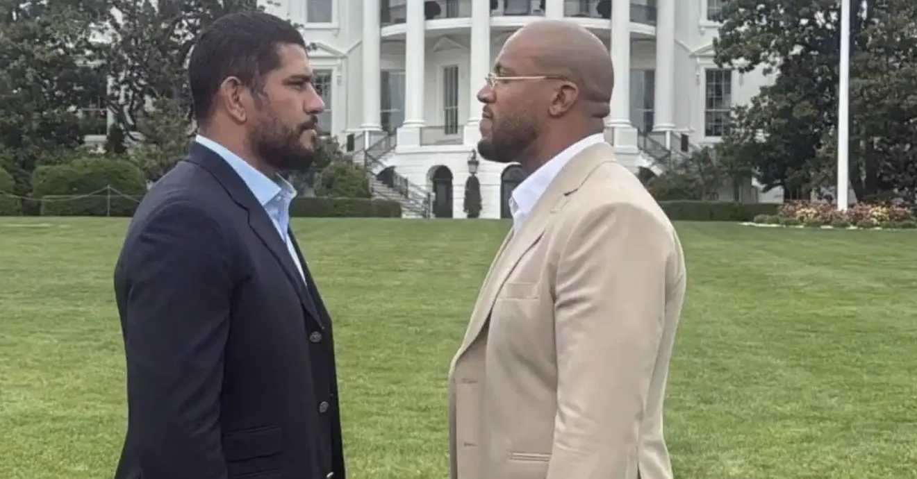 Alex Pereira And Ciryl Gane Face-Off Outside Of The White House