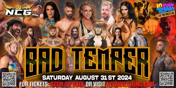 Full Lineup Set For NCG Wrestling “Bad Temper” Event (8/31/2024), Jordynne Grace, Kevin Blackwood, Tessa Blanchard