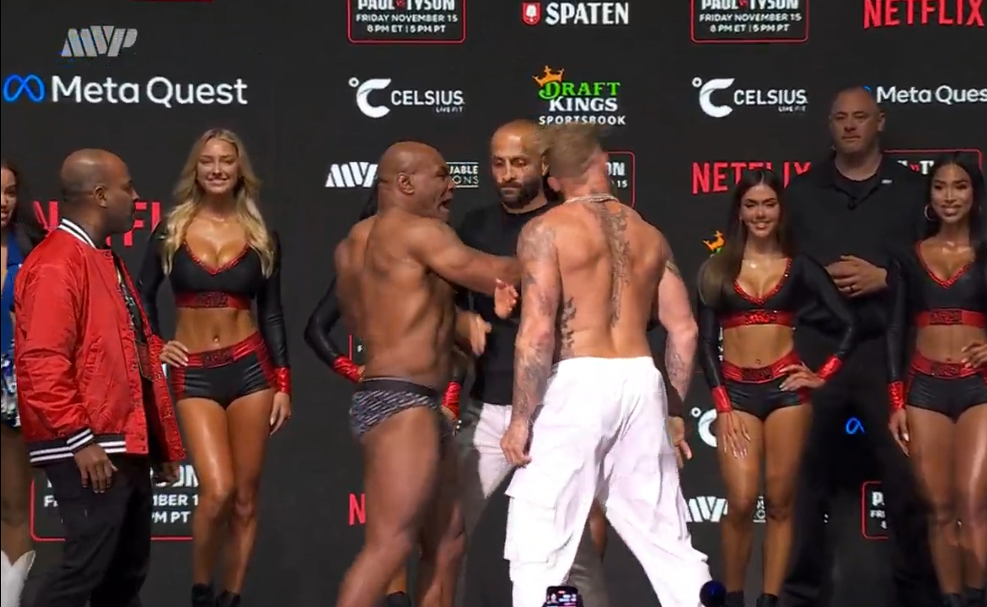 Jake Paul vs. Mike Tyson Weigh-In Highlights: Tyson Slaps Paul