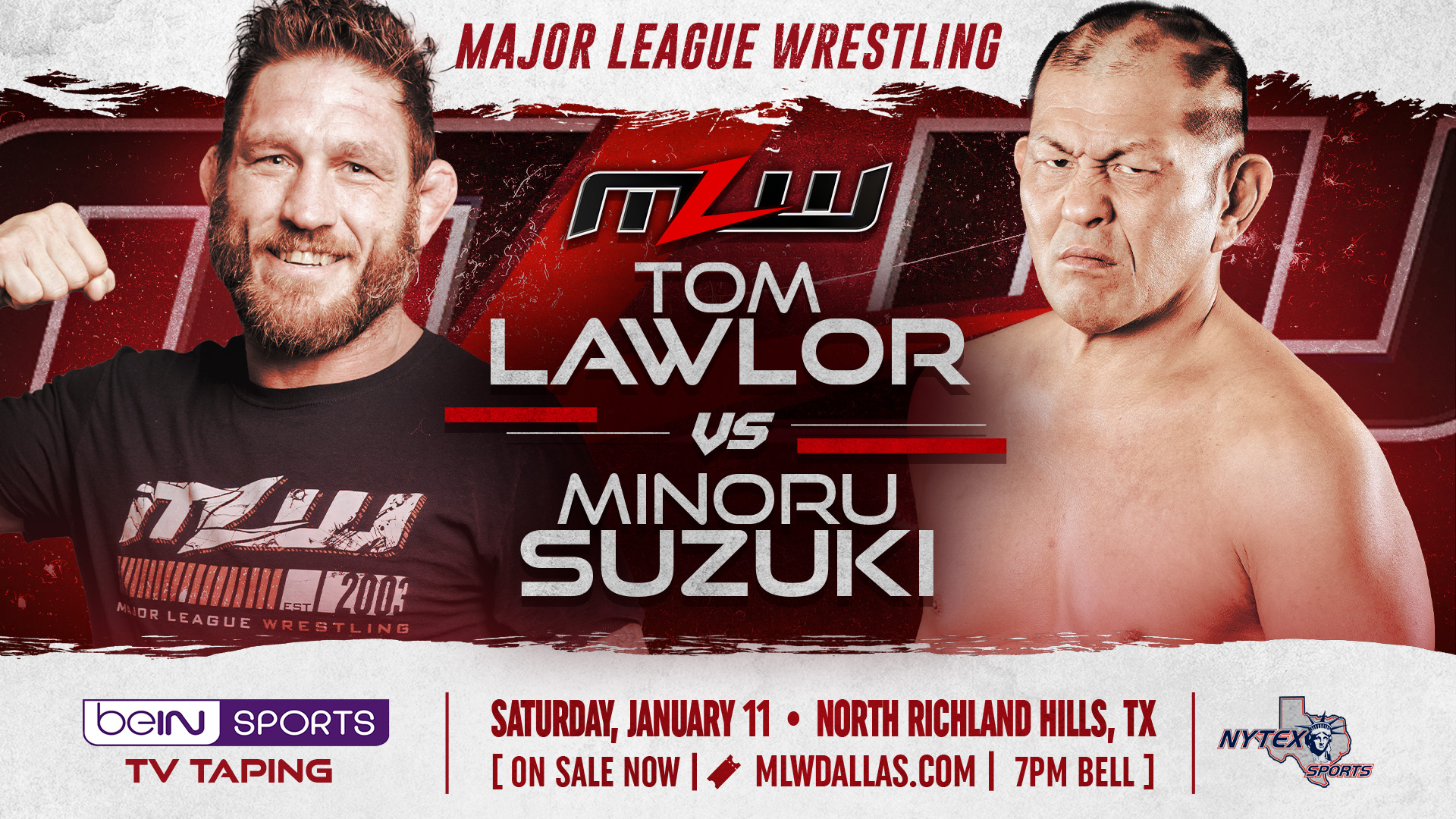 Minoru Suzuki vs. Tom Lawlor signed for Dallas January 11