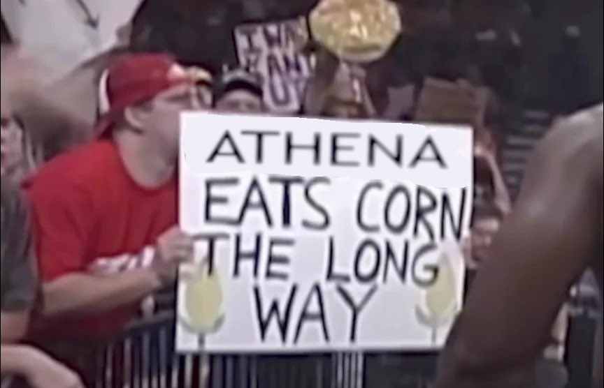 Athena Eats Corn The Long Way, Per Billie Starkz