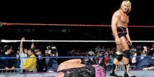 Owen Hart attacking Bret Hart at Royal Rumble 1994 before WrestleMania X